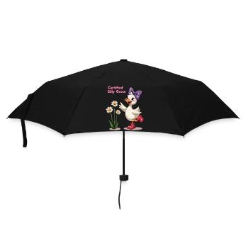 Certifié Silly Goose Funny Cartoon Goose T-Shirt - Parapluie standard - noir - Devant