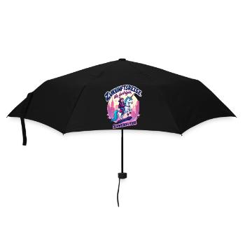Zukunftritt mit Einhorn - Regenschirm (klein) - Schwarz - Vorne