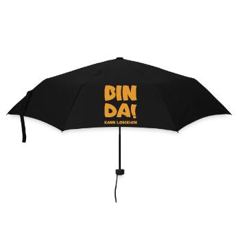 Bin da - Kann losgehen - Regenschirm (klein) - Schwarz - Vorne