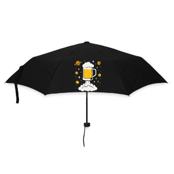 Beer Rocket in Space - Umbrella (small) - black - Front