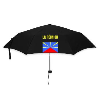 T-shirt drapeau La Réunion volcan - Parapluie standard - noir - Devant