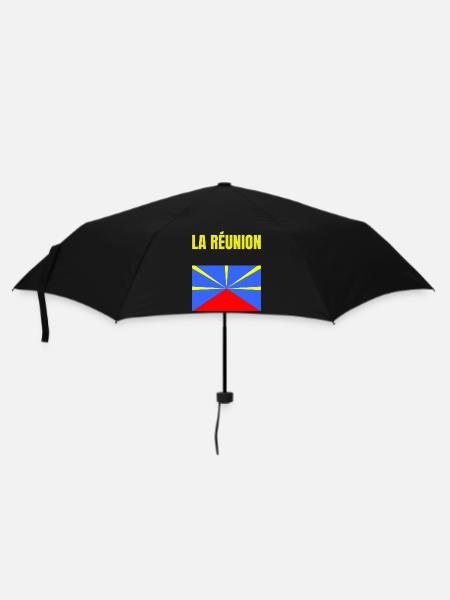 T-shirt drapeau La Réunion volcan - Parapluie standard - noir