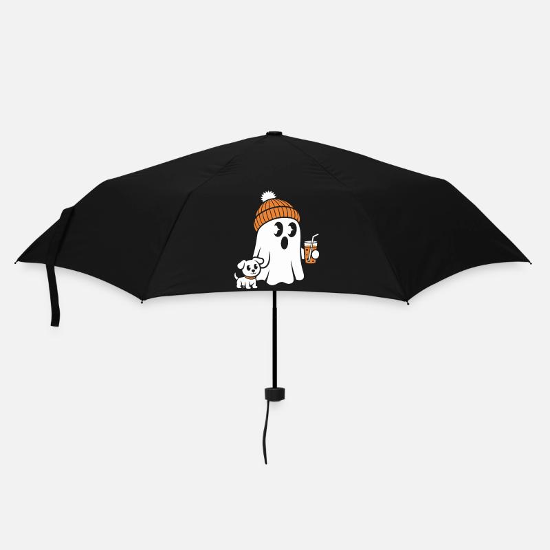 Cozy Ghost with Beanie - Umbrella (small) - black