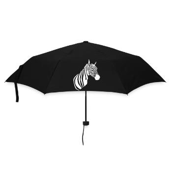 Zebra T-shirt  - Regenschirm (klein) - Schwarz - Vorne