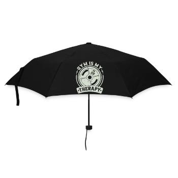 Fitnessstudio ist meine Therapie - Regenschirm (klein) - Schwarz - Vorne