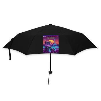 Paris Cyber Gamer - Regenschirm (klein) - Schwarz - Vorne