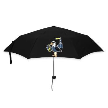 Coole Möwe Leuchtturm Bier - Regenschirm (klein) - Schwarz - Vorne