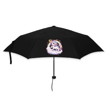 Pastel Unicorn on Cloud Arch - Umbrella (small) - black - Front