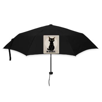 NO INTEREST Sarcastic Black Cat Design - Regenschirm (klein) - Schwarz - Vorne