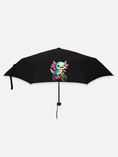 Little Axolotl on a Bicycle - Umbrella (small) - black