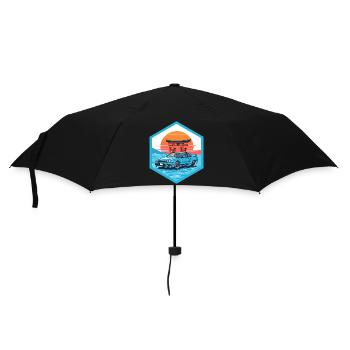 Retro 90er JDM R34 Torii Gate Japan Hex-Emblem - Regenschirm (klein) - Schwarz - Vorne