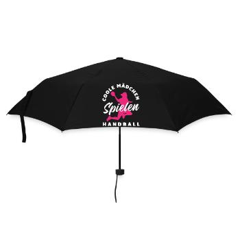 Handball Handballer Handball Trainer Fan Geschenk - Regenschirm (klein) - Schwarz - Vorne