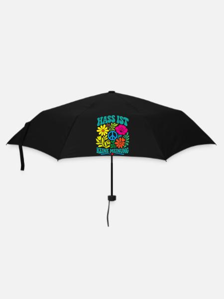 Hass ist keine Meinung - Regenschirm (klein) - Schwarz