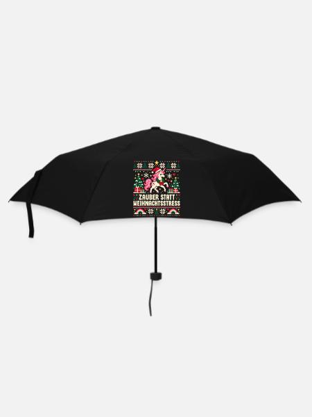 Einhorn - Zauber statt Weihnachtsstress - Regenschirm (klein) - Schwarz