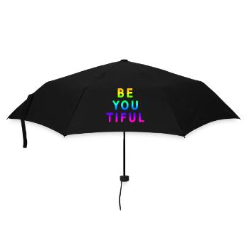 Schön Wort Schönheit cool lustig Wortspiel Motiv - Regenschirm (klein) - Schwarz - Vorne