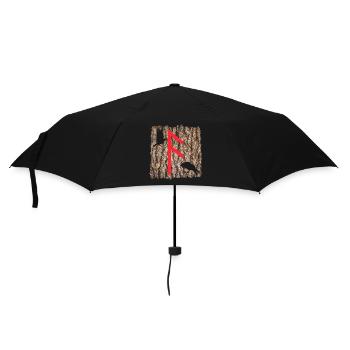 rune ansuz mit odins raben - Regenschirm (klein) - Schwarz - Vorne
