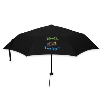Abenteuer kann beginnen - Camping Life - Regenschirm (klein) - Schwarz - Vorne