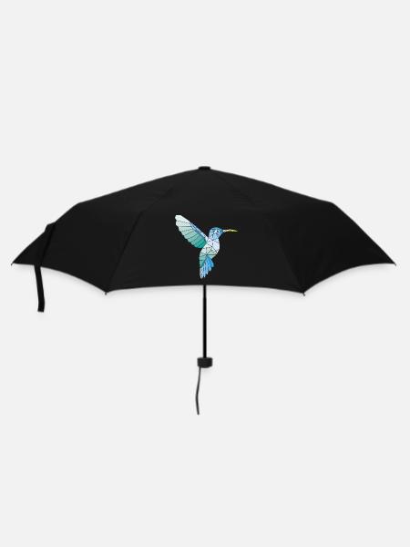 Hummingbird geometric blue - Umbrella (small) - black