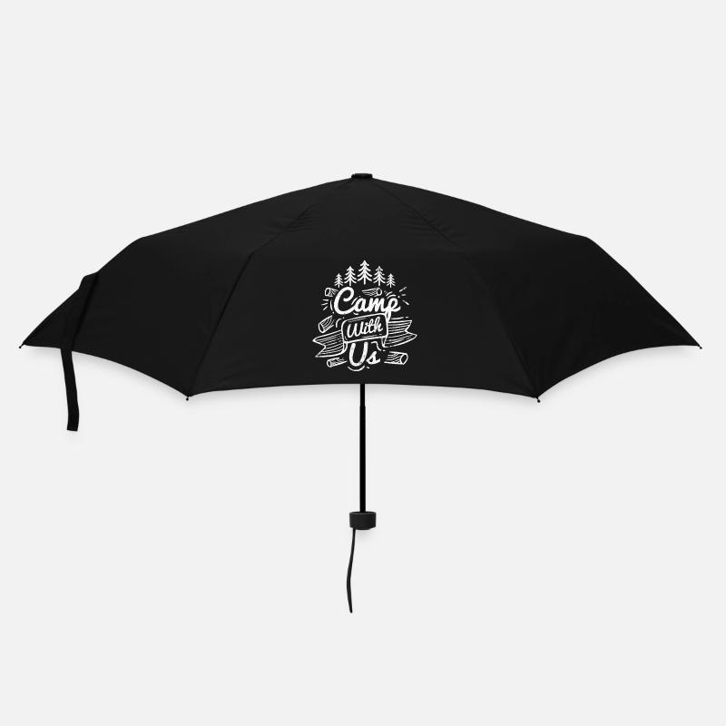 CAMPING CAMP FOREST NATURE TREE SAYING SHIRT GIFT - Umbrella (small) - black