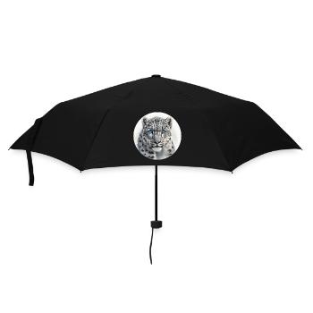 Der Schneeleopard ist ein majestätischer Jäger - Regenschirm (klein) - Schwarz - Vorne