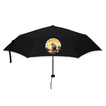 Cycling, not a pastime for hippos - Umbrella (small) - black - Front