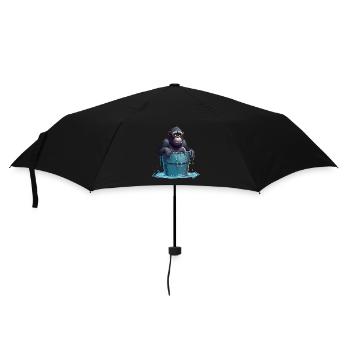 Monkey cooling off on hot summer day - Umbrella (small) - black - Front