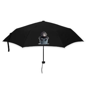 Ein Affe, der im Wasserfass sitzt - Regenschirm (klein) - Schwarz - Vorne