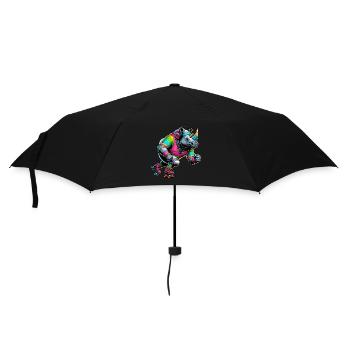 Illustration colorée d’un rhinocéros - Parapluie standard - noir - Devant