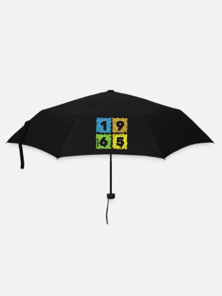 60ème Anniversaire Patchs Colorés depuis 08/1965 - Parapluie standard - noir