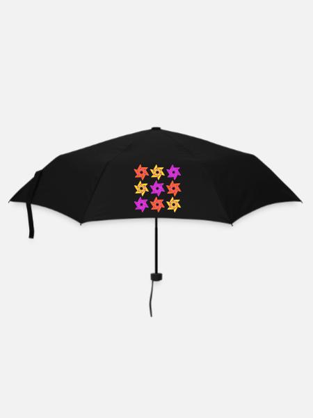 Rose Flower Vibrant Geometrical Kaleidoscope - Umbrella (small) - black