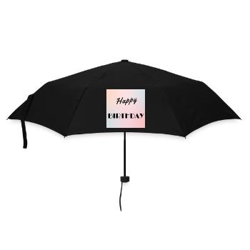 ALLES GUTE ZUM GEBURTSTAG, ALLES GUTE ZUM GEBURTSTAG, GEBURTSTAG, GEBURTSTAG - Regenschirm (klein) - Schwarz - Vorne