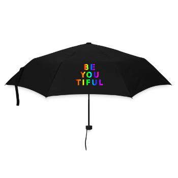 Schön Wort Schönheit cool lustig Wortspiel Motiv - Regenschirm (klein) - Schwarz - Vorne