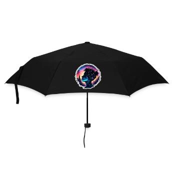 Silhouette / Wald / Porträt / Bäume / Person - Regenschirm (klein) - Schwarz - Vorne
