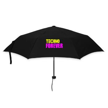 Techno forever - Umbrella (small) - black - Front