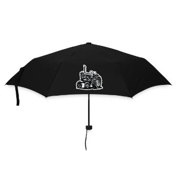 Traktor / Landwirtschaft / Bauer / Feldarbeit - Regenschirm (klein) - Schwarz - Vorne