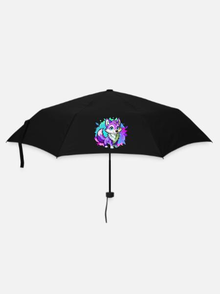 Purple Baby Wolf - Umbrella (small) - black