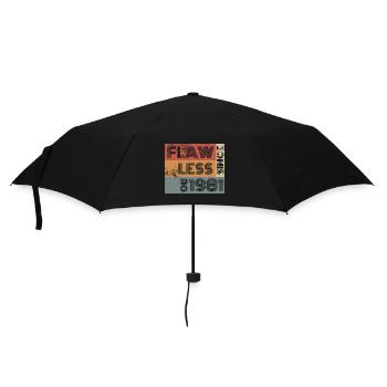 44. Geburtstag Flawless since 08/1981 - Regenschirm (klein) - Schwarz - Vorne