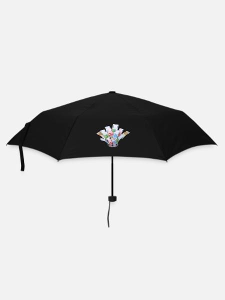 Geldverschwendung 3D - Regenschirm (klein) - Schwarz