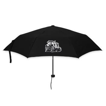 Traktor / Landwirtschaft / Bauer / Feldarbeit - Regenschirm (klein) - Schwarz - Vorne