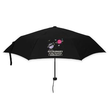 Astronomie, mein Lieblingsthema, Weltraumteleskop - Regenschirm (klein) - Schwarz - Vorne