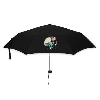 Süßes Elefantenbaby mit Luftballon - Geschenkidee - Regenschirm (klein) - Schwarz - Vorne