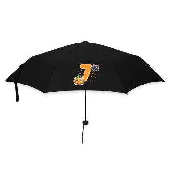 Halloween Birthday Number Child Seventh Birthday - Umbrella (small) - black - Front