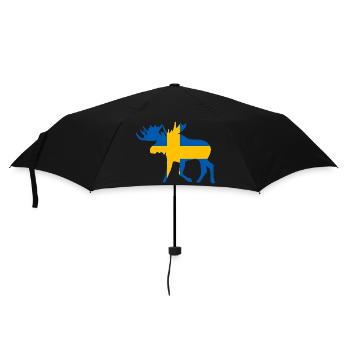 Elch Schweden Flagge Skandinavien Jagen Jagd - Regenschirm (klein) - Schwarz - Vorne