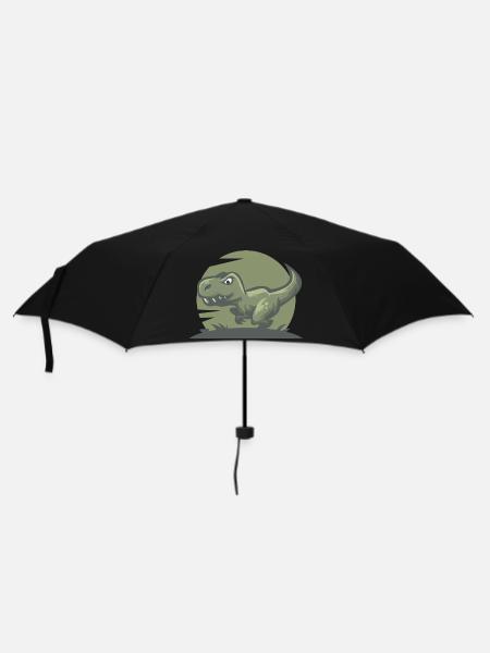 Dinosaurier T-Rex - Regenschirm (klein) - Schwarz