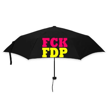 Fck fdp - Regenschirm (klein) - Schwarz - Vorne