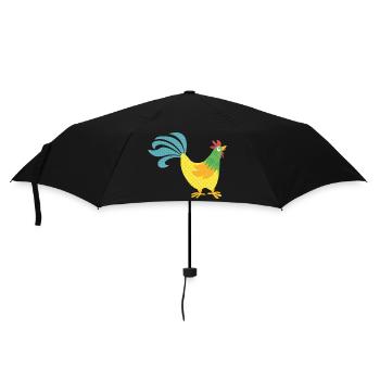 Rooster pattern colorful Easter Farmer Animal love colorful - Umbrella (small) - black - Front