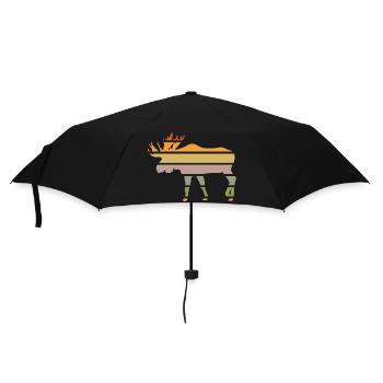 forest dweller moose from the forest moose-sunset - Umbrella (small) - black - Front