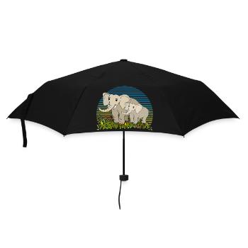 Elefanten - Regenschirm (klein) - Schwarz - Vorne