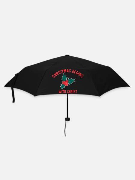 Christmas Begins With Christ branche de gui - Parapluie standard - noir