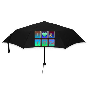 yoga meditation cute funny peace zen love cool - Umbrella (small) - black - Front